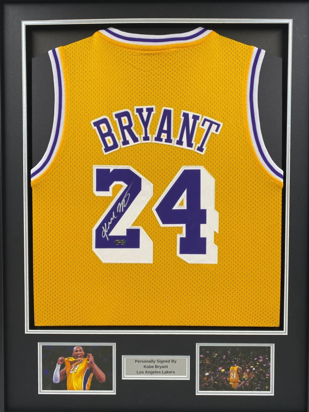 Framed signed Kobe Bryant LA Lakers #24 Jersey Display